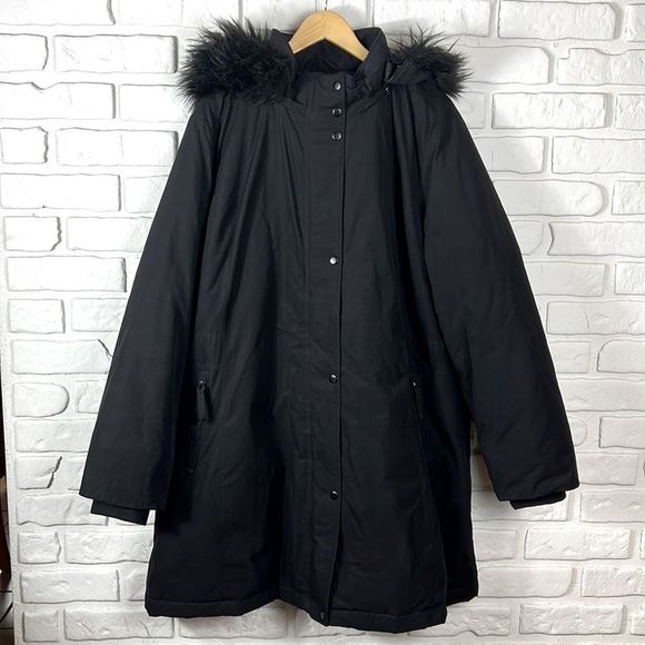 Talbots Jackets & Blazers - Talbots down puffer coat with faux fur hood size 3X